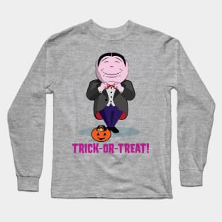 Cute Kid's - The Boo Crew - Cartoon Monsters - Trick or Treat - Handsome Vlad Long Sleeve T-Shirt